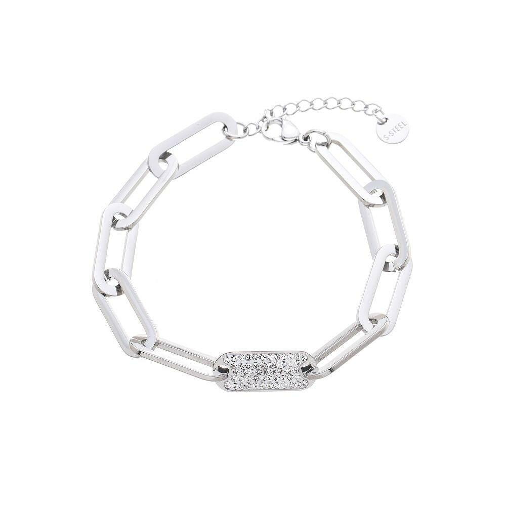 Edelstahlarmband - Ellipse mit Strass - Fox by Ren