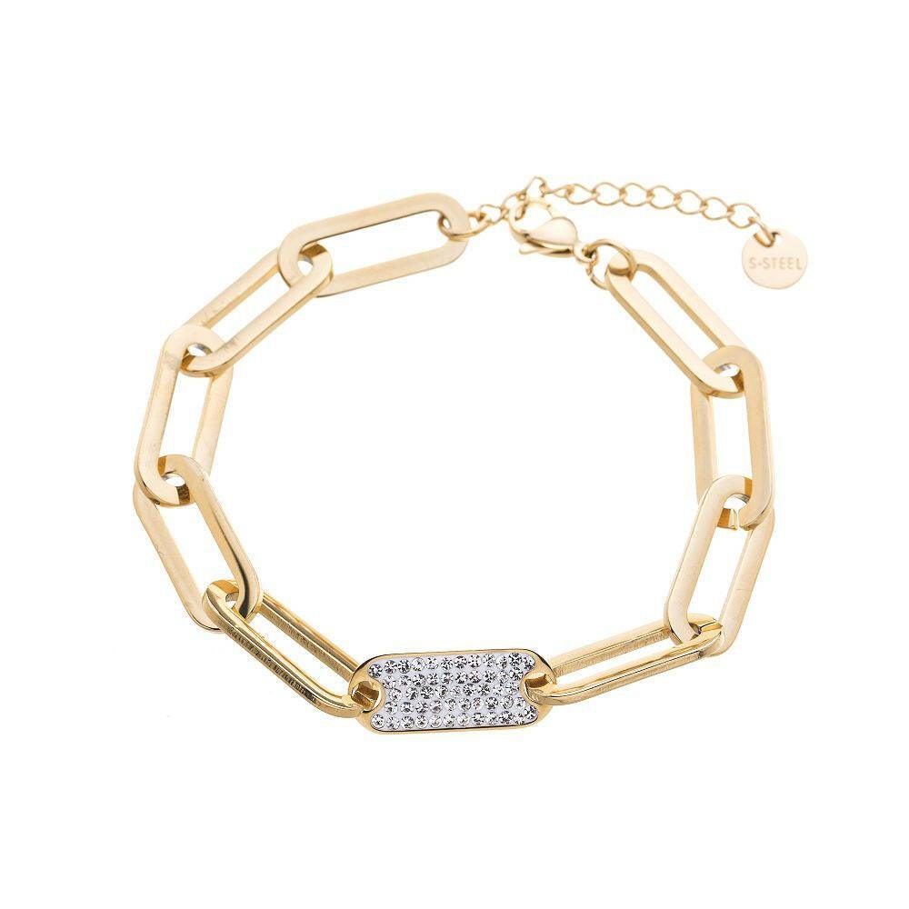 Edelstahlarmband - Ellipse mit Strass - Fox by Ren