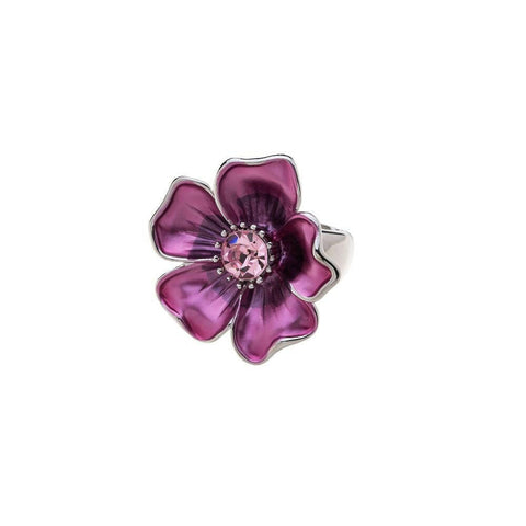 Ring - Blume mit Diamant.