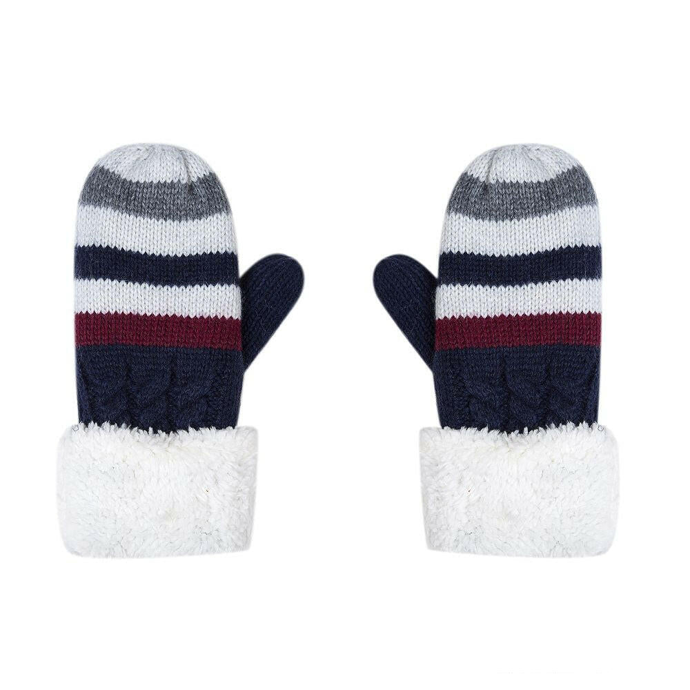 Kinderhandschuhe-Zopfmuster-Streifen.