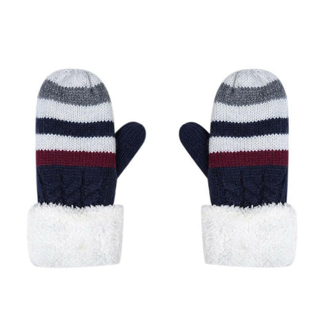 Kinderhandschuhe-Zopfmuster-Streifen.