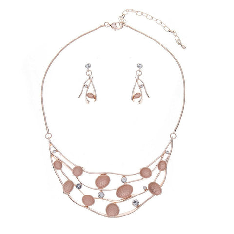 Halskette Set-Ohrringe Erdnussschale mit Diamanten