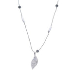 Halskette-Blatt mit Diamanten - Fox by Ren
