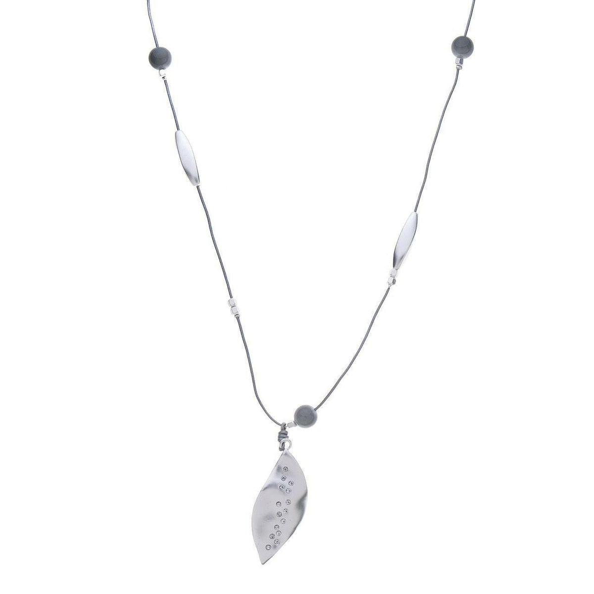 Halskette-Blatt mit Diamanten - Fox by Ren