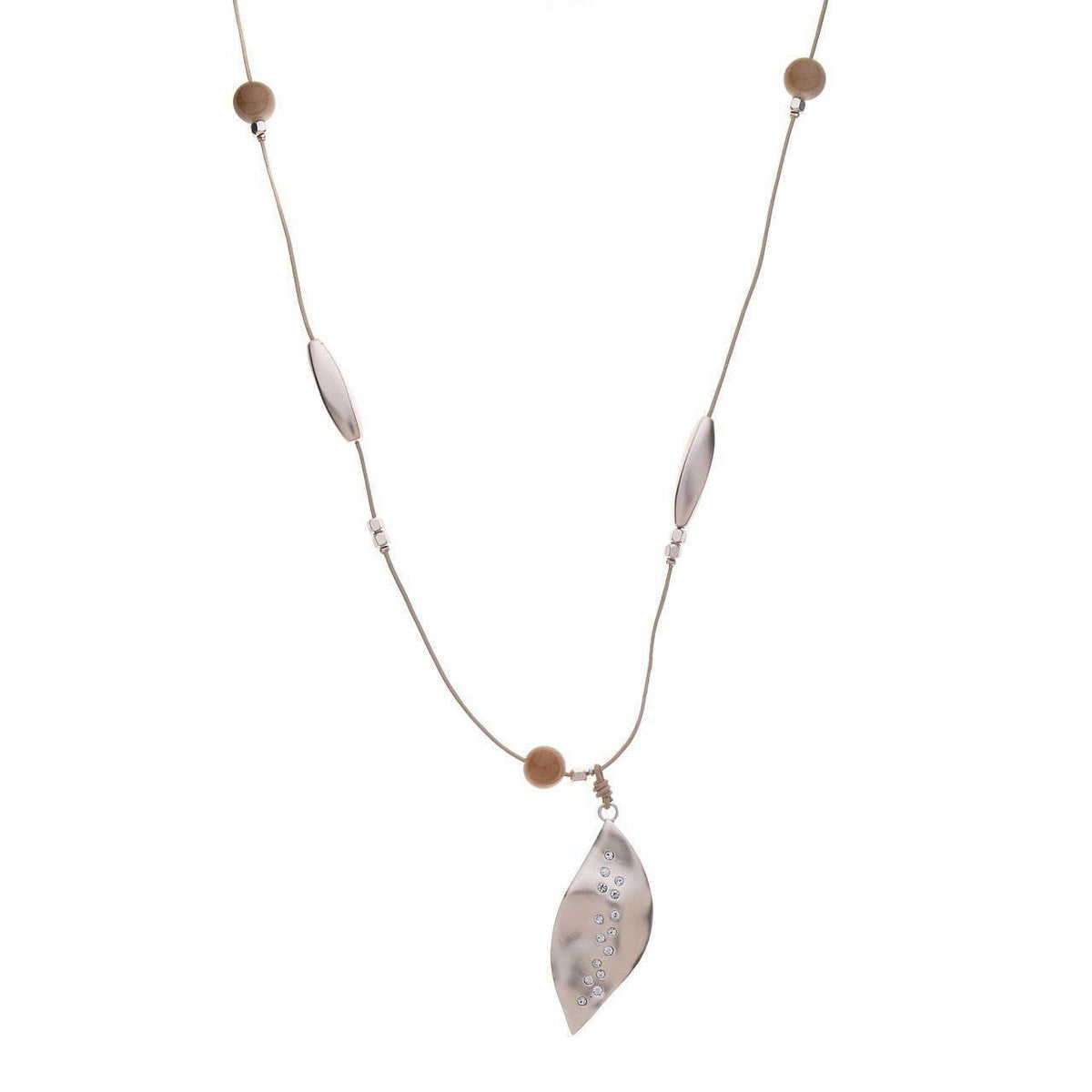 Halskette-Blatt mit Diamanten - Fox by Ren