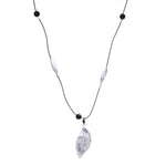 Halskette-Blatt mit Diamanten - Fox by Ren