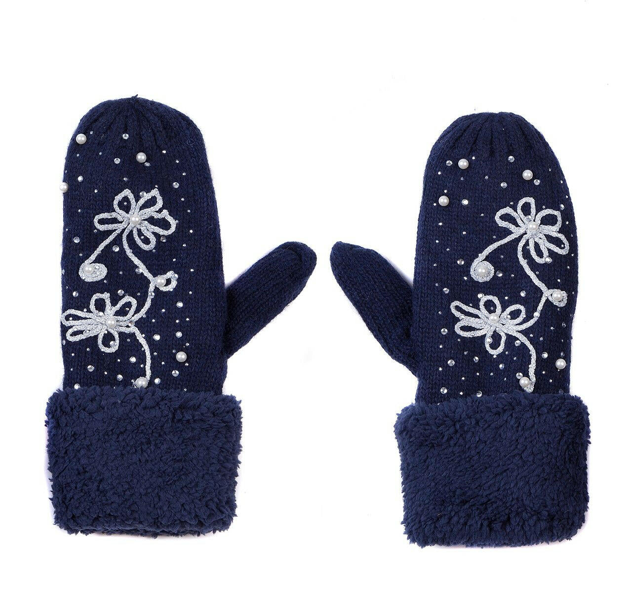 Handschuhe-Perlen-Strass-Blumen.