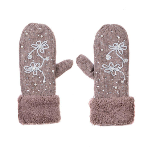 Handschuhe-Perlen-Strass-Blumen.