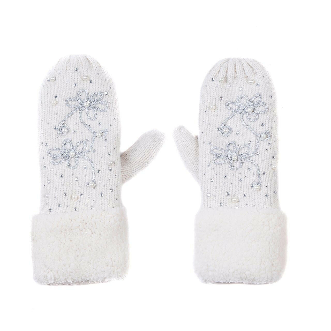 Handschuhe-Perlen-Strass-Blumen.