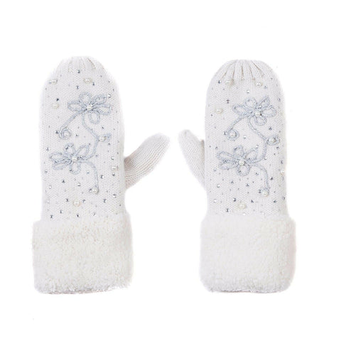 Handschuhe-Perlen-Strass-Blumen.