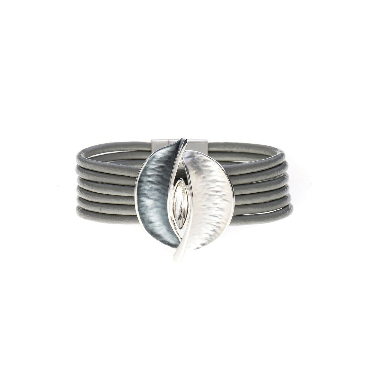 Armband - zweifarbige Blätter mit Diamant - Fox by Ren