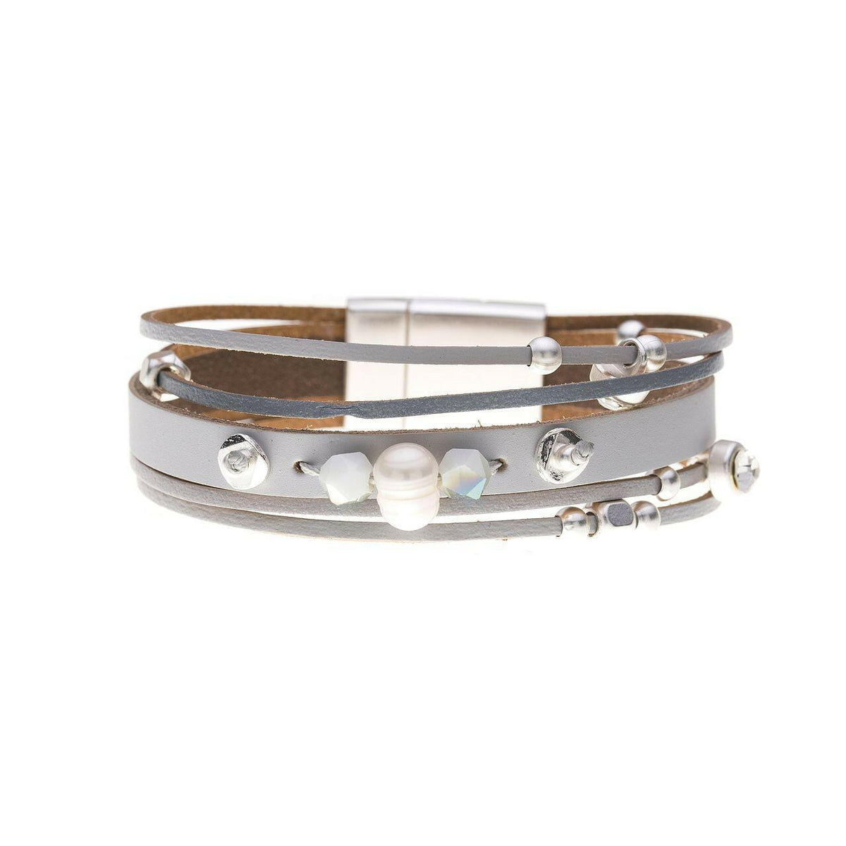 Armband - mehreckige Strass mit Kugelchen - Fox by Ren