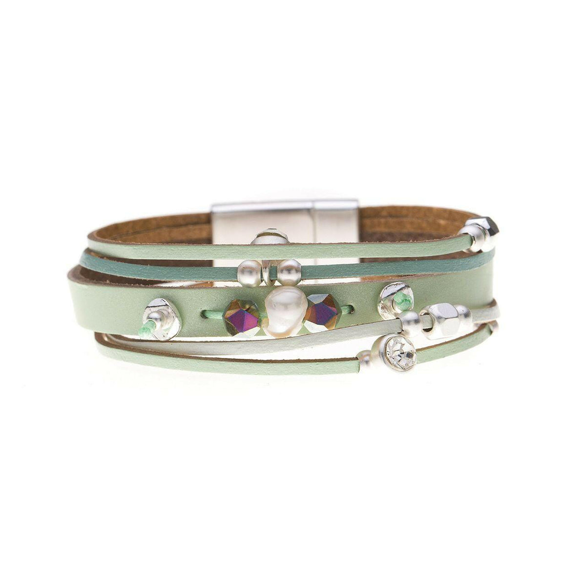 Armband - mehreckige Strass mit Kugelchen - Fox by Ren