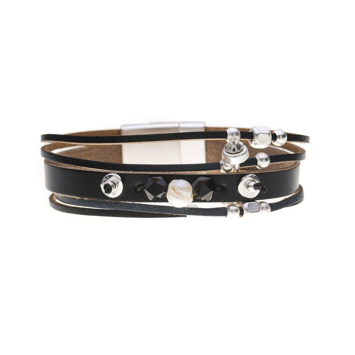 Armband - mehreckige Strass mit Kugelchen - Fox by Ren