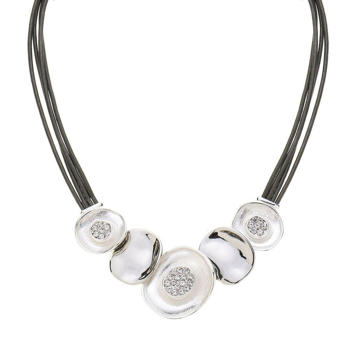 Halskette-Mini Strass im Kreis-schlichte massive Kreise - Fox by Ren