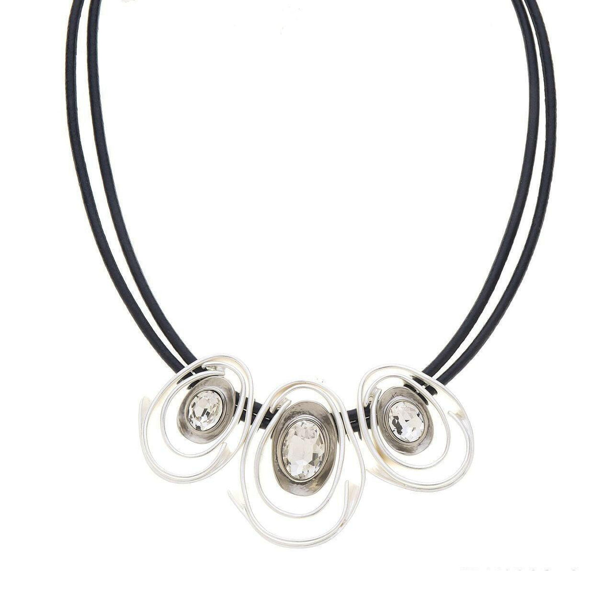 Halskette-Multi Ovals mit Diamanten - Fox by Ren