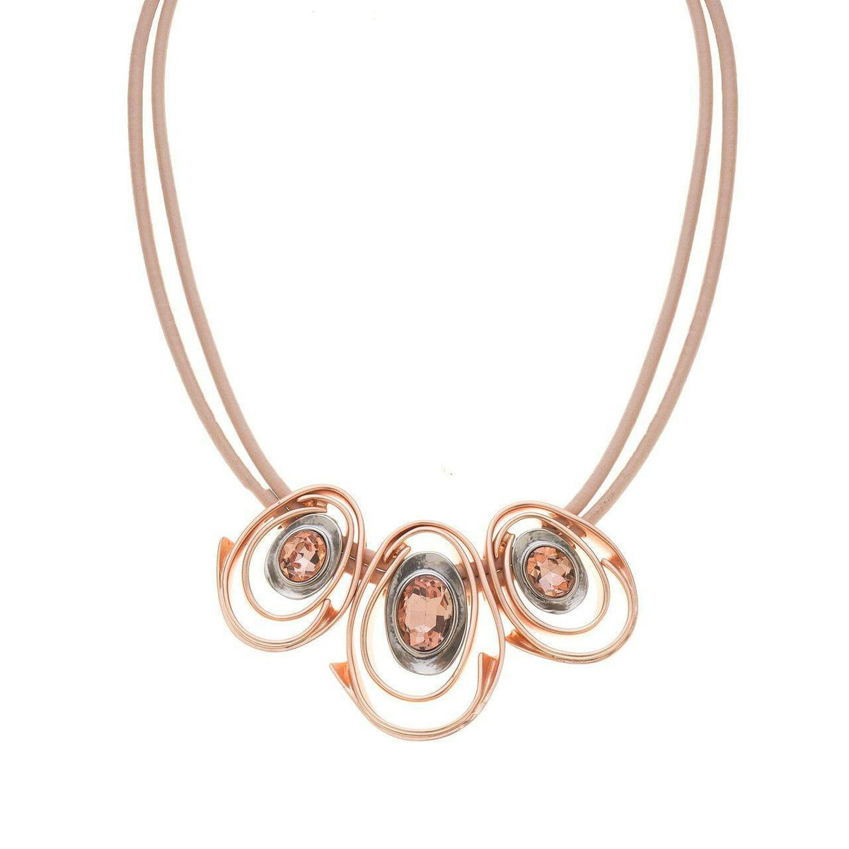 Halskette-Multi Ovals mit Diamanten - Fox by Ren